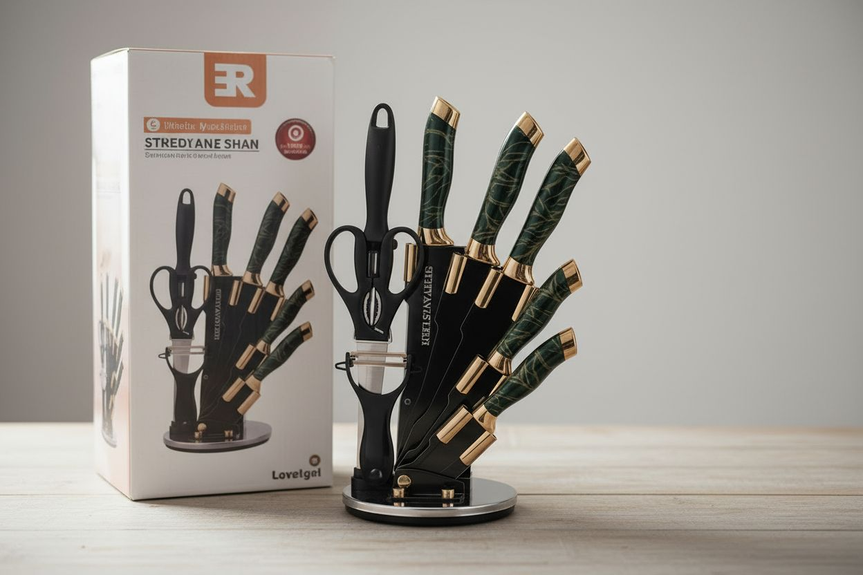 Premium German Steel Knife Set - 9 Piece