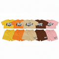 Brand-on Women’s Streetwear Matching Set – Graphic Crop Top & Shorts (Multi-Color)