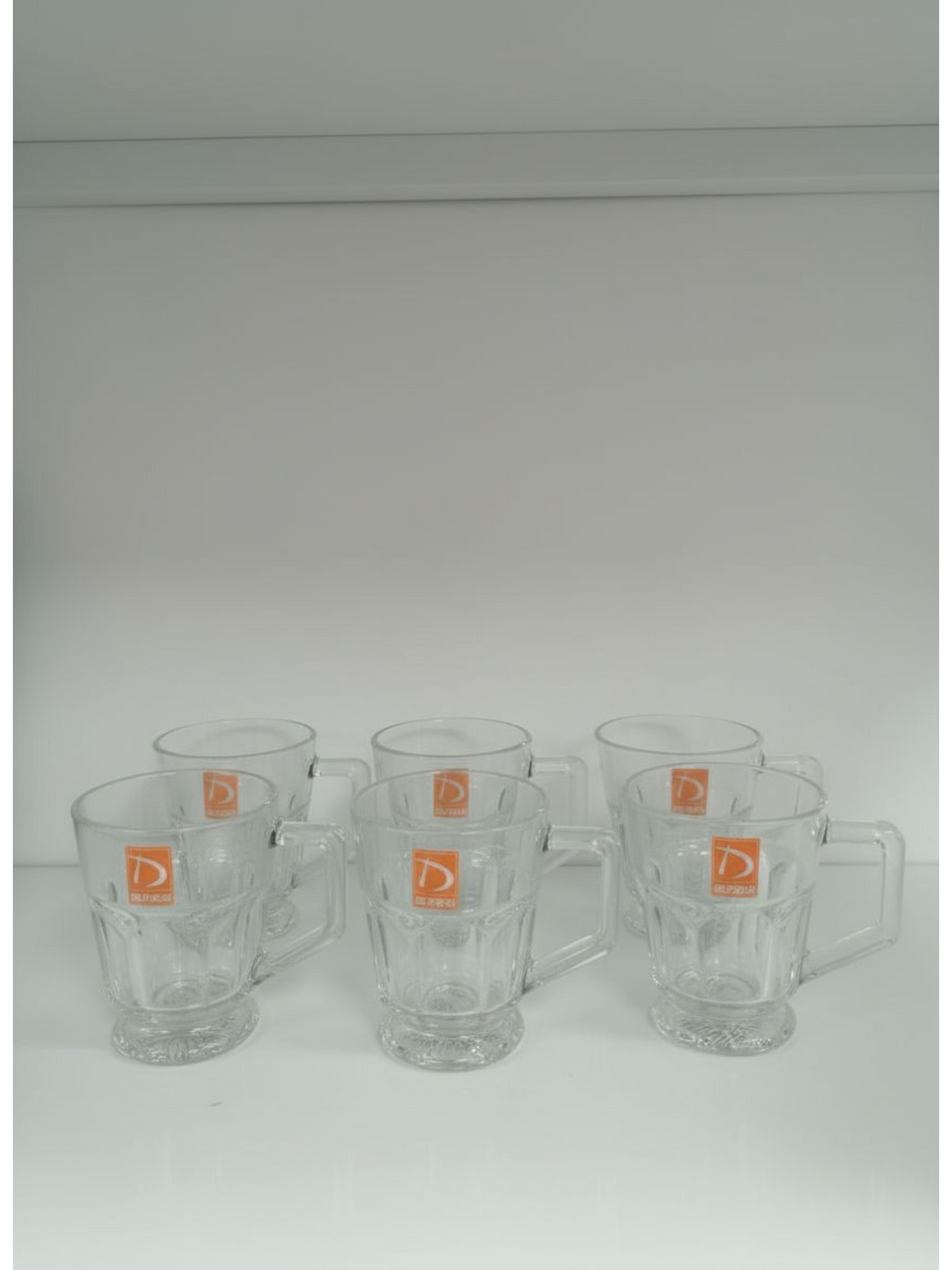 Deli Glass Mug Set – 6-Piece Clear Glass Coffee & Tea Cups