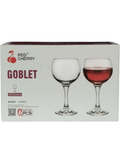 Red Cherry Goblet Wine Glasses - Set of 6
