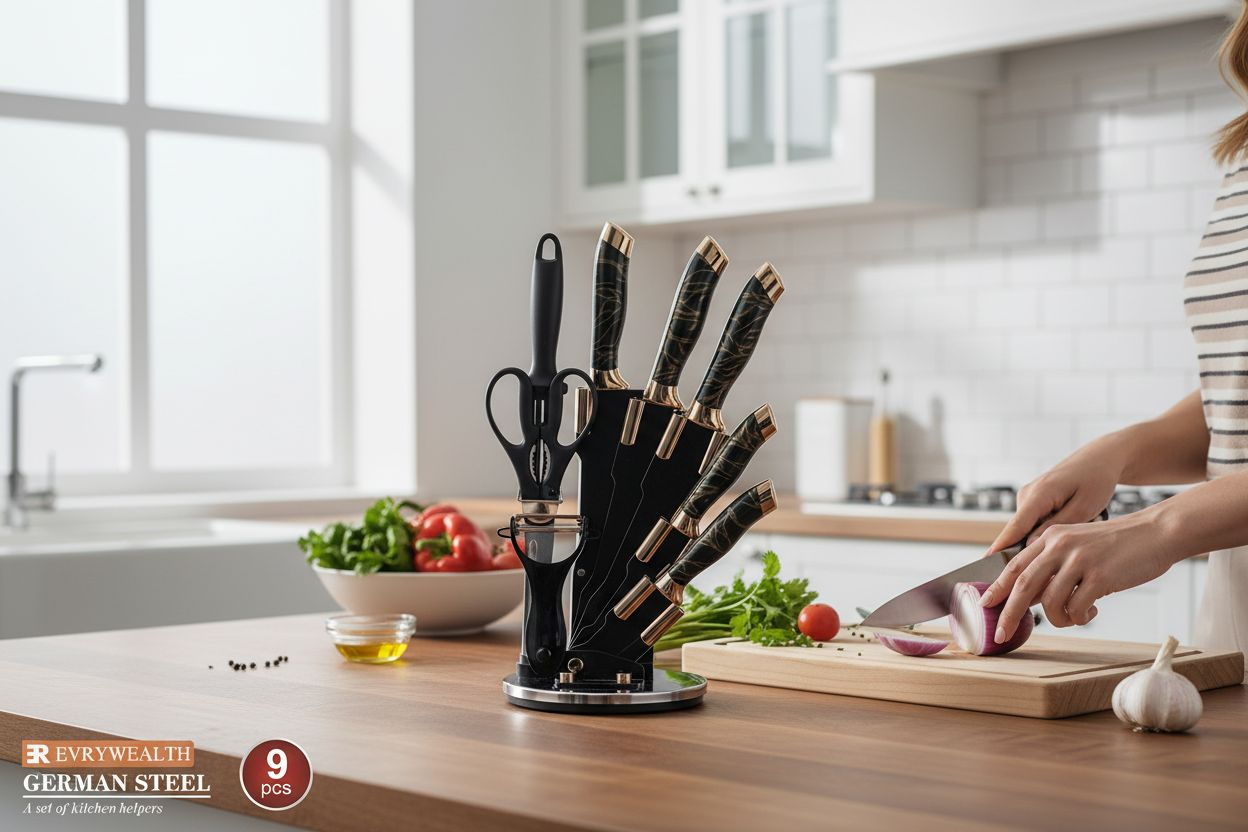 Premium German Steel Knife Set - 9 Piece