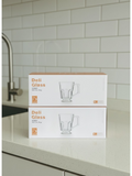 Deli Glass Mug Set – 6-Piece Clear Glass Coffee & Tea Cups